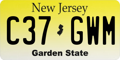 NJ license plate C37GWM