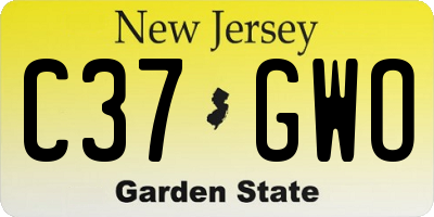 NJ license plate C37GWO