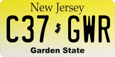 NJ license plate C37GWR