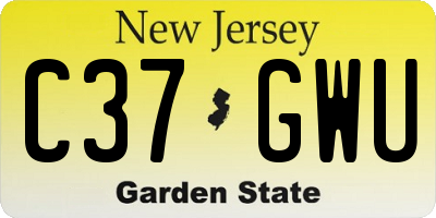 NJ license plate C37GWU