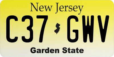 NJ license plate C37GWV