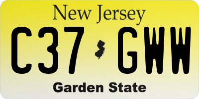 NJ license plate C37GWW