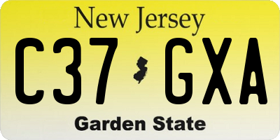 NJ license plate C37GXA