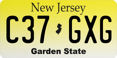 NJ license plate C37GXG