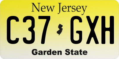 NJ license plate C37GXH