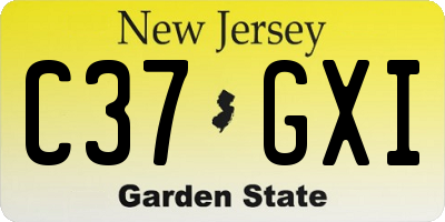 NJ license plate C37GXI
