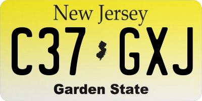 NJ license plate C37GXJ