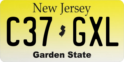 NJ license plate C37GXL