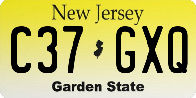 NJ license plate C37GXQ