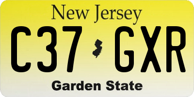 NJ license plate C37GXR