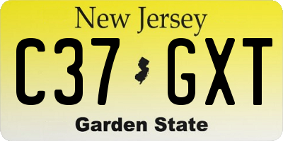 NJ license plate C37GXT