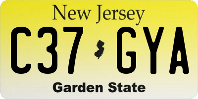 NJ license plate C37GYA