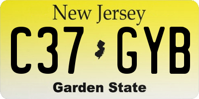 NJ license plate C37GYB