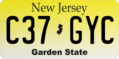 NJ license plate C37GYC
