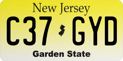 NJ license plate C37GYD