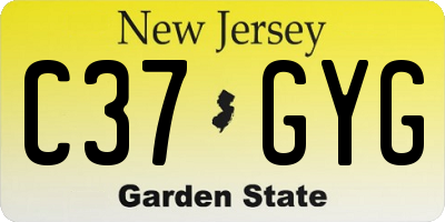 NJ license plate C37GYG
