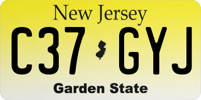 NJ license plate C37GYJ