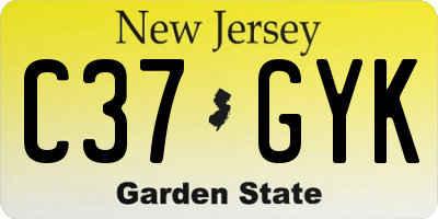NJ license plate C37GYK
