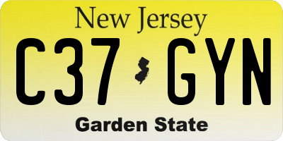 NJ license plate C37GYN