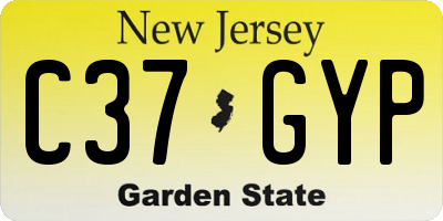 NJ license plate C37GYP