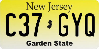 NJ license plate C37GYQ