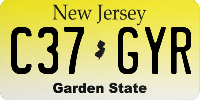 NJ license plate C37GYR