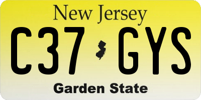 NJ license plate C37GYS