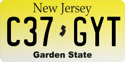 NJ license plate C37GYT