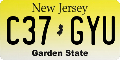 NJ license plate C37GYU