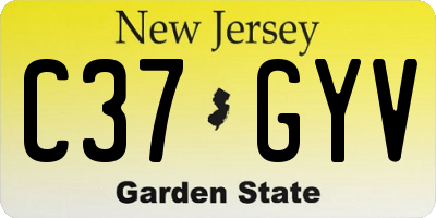NJ license plate C37GYV