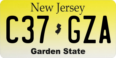 NJ license plate C37GZA