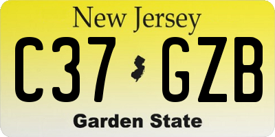NJ license plate C37GZB