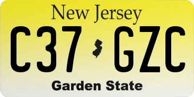 NJ license plate C37GZC