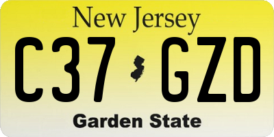 NJ license plate C37GZD