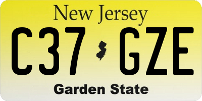 NJ license plate C37GZE