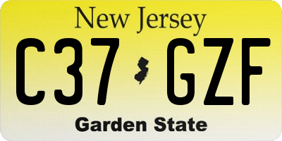 NJ license plate C37GZF