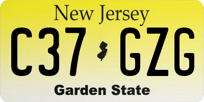 NJ license plate C37GZG