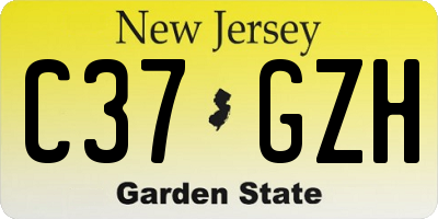 NJ license plate C37GZH