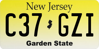 NJ license plate C37GZI