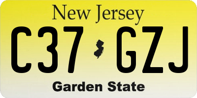 NJ license plate C37GZJ