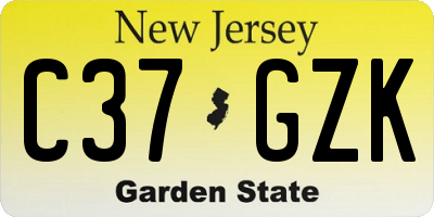 NJ license plate C37GZK