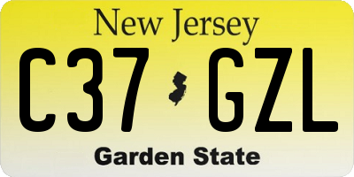 NJ license plate C37GZL