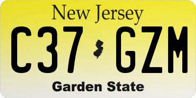 NJ license plate C37GZM