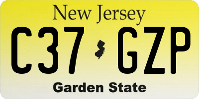 NJ license plate C37GZP