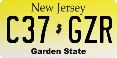 NJ license plate C37GZR