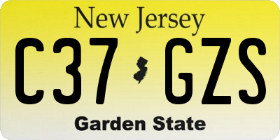 NJ license plate C37GZS