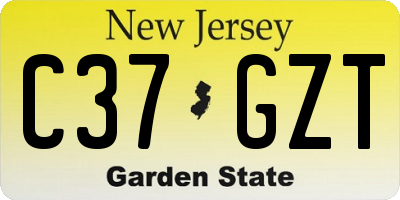 NJ license plate C37GZT