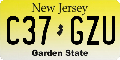NJ license plate C37GZU