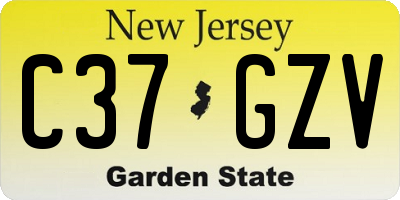 NJ license plate C37GZV