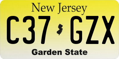 NJ license plate C37GZX